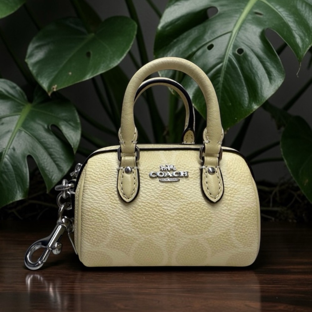 Coach Mini Rowan Bag Charm in Hay, NWT